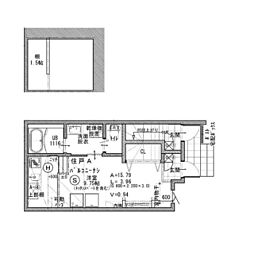 JR片町線(学研都市線) 四条畷駅 徒歩14分の賃貸アパート 1階ワンルームの間取り