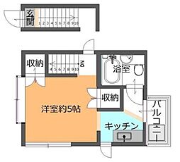 トワコーポ 2階1Kの間取り