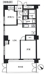 クリオ淵野辺弐番館 2LDKの間取図画像