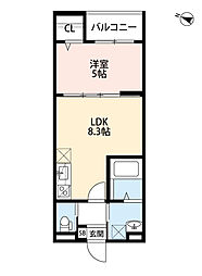 janvier 1LDKの間取図画像