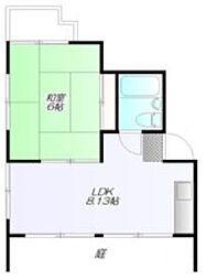 メゾンウスイ 1階1LDKの間取り