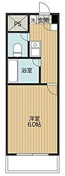 ドミール秀和 1Kの間取図画像