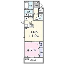 グランツ26 3階1LDKの間取り