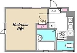 ドゥエルオオタニ 1階1Kの間取り