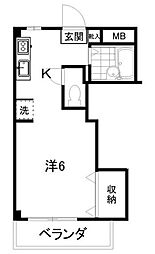 サンシャインハイツ 1Kの間取図画像