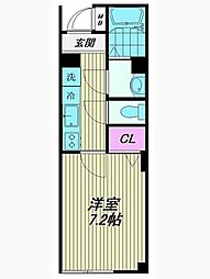 BlueSky Unoki 3階1Kの間取り