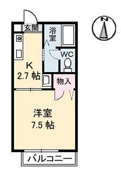 セフィーラ A0202｜岡山県倉敷市日吉町(賃貸アパート1K・2階・24.81㎡)の写真 その2