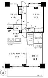日神パレステージ梅島 3LDKの間取図画像