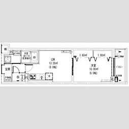 LeafVillage新宿若松 1LDKの間取図画像