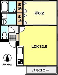 ブランシェ1 1LDKの間取図画像