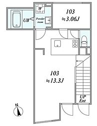 trias101 1LDKの間取図画像