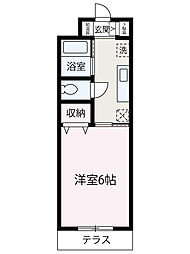 フレクション成増 1階1Kの間取り