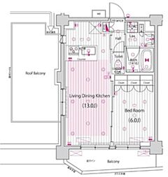 ガーラヒルズ品川下神明 1LDKの間取図画像