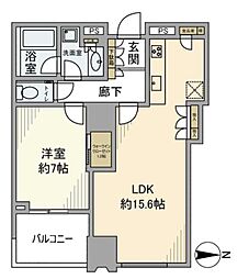 シティタワーズ豊洲ザ・ツイン サウスタワー 5階1LDKの間取り