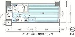 RESIDIA多摩川 1Kの間取図画像