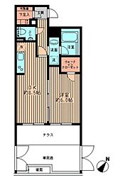 小田急小田原線 参宮橋駅 徒歩6分の賃貸マンション 地下1階1LDKの間取り