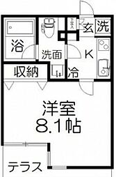 ジュリー・ムーIII 1階1Kの間取り