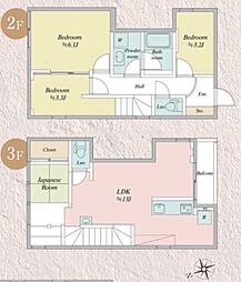 ＳＩＬＶＥＲＡＤＯ方南 2階3LDKの間取り
