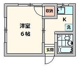 コーポアミ 1Kの間取図画像