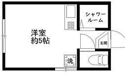グレースレイア 1階ワンルームの間取り