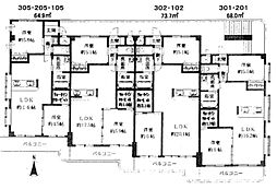 ブランシュ上の台 2LDKの間取図画像