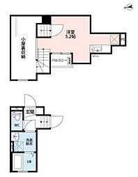 CB間リーノ 1Kの間取図画像