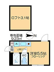 カハラ西小岩 ワンルームの間取図画像