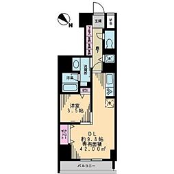 アーク銀座京橋 6階1DKの間取り