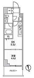 リテラス南千住サウス 1DKの間取図画像