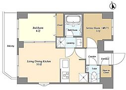 オーガスタレジデンス大森 8階1SLDKの間取り