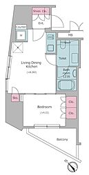 レジディア文京小石川2 1LDKの間取図画像