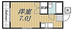 KKハウス 1Kの間取図画像