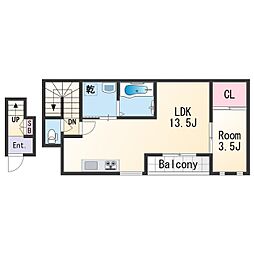 Solis北新 1LDKの間取図画像