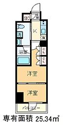 アークマーク王子 8階2Kの間取り