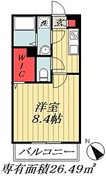 JR総武線 船橋駅 徒歩22分の賃貸アパート 1階1Kの間取り