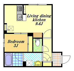 Premias南行徳 1階1LDKの間取り