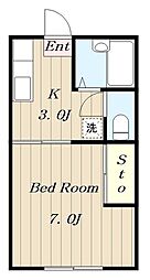 コーポクレイン（落合1）1 1階1Kの間取り