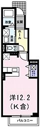ペニーレインB ワンルームの間取図画像