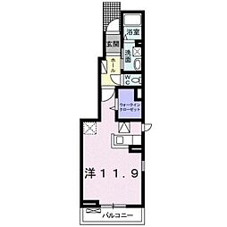 Ｓｏｌａｒｅ 1階ワンルームの間取り