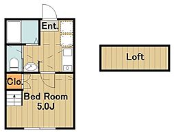 シティハイツ程久保 1Kの間取図画像