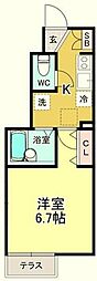 CEL千歳烏山 1Kの間取図画像
