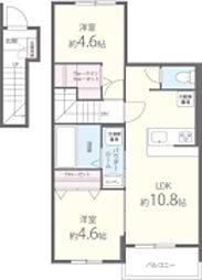 アルテール摂津 2LDKの間取図画像