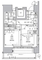 ドムス・スタイル高田馬場 1LDKの間取図画像