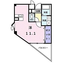 南海泉北線 深井駅 徒歩13分の賃貸マンション 1階ワンルームの間取り