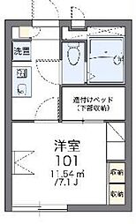 レオパレスプレミール 1Kの間取図画像