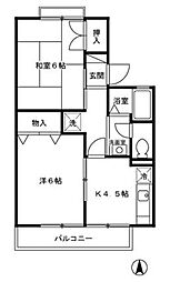 パレス神代A 2Kの間取図画像
