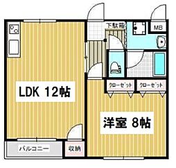 ドルチェS&E 1LDKの間取図画像