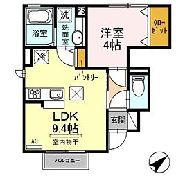 グレイスコート 1LDKの間取図画像