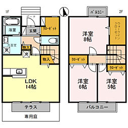 シティパルS 1階3LDKの間取り