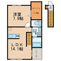 メゾンヒロ 3階1LDKの間取り